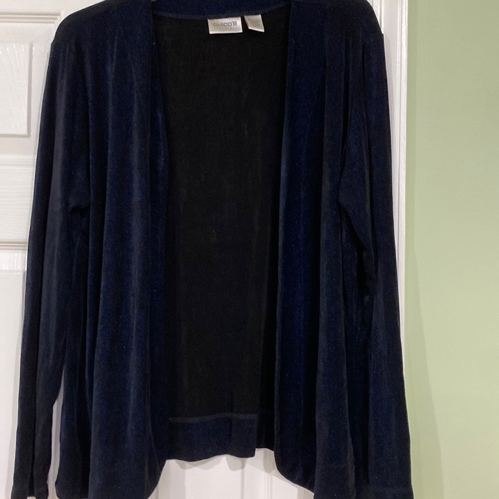 Chicos travelers open cardigan sparkle knit with matching tank